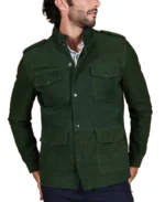Men's Green Saharan Suede Leather Jacket - Trendy Leather Jackets