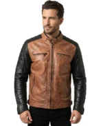 Men's Helston Motorcycle Leather Jacket - Trendy Leather Jackets