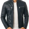 Men's Hunter Studs Leather Jacket - Trendy Leather Jackets