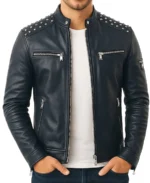 Men's Hunter Studs Leather Jacket - Trendy Leather Jackets