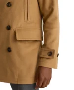 Men's Italian Wool Peacoat Side - Trendy Leather Jackets