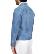 Shop The Men's Light Blue Denim Suede Leather Jacket - Trendy Leather Jackets