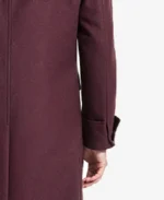 Men's Luke Burgundy Double Breasted Wool Coat Cuffs - Trendy Leather Jackets