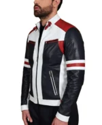 Men's Multicolor Motorcycle Leather Jacket Side - Trendy Leather Jackets