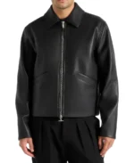 Men's Pleats Detail Dual Zip Leather Jacket - Trendy Leather Jackets