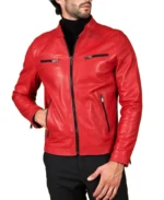 Men's Red Nappa Leather Jacket - Trendy Leather Jackets