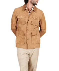 Men's Saharan Light Brown Suede Jacket - Trendy Leather Jackets