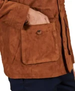 Men's Saharan Brown Suede Leather Jacket Pocket - Trendy Leather Jackets