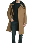 Men's Long Camel Brown Wool Coat - Trendy Leather Jackets
