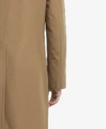 Men's Long Camel Brown Wool Coat Cuffs - Trendy Leather Jackets