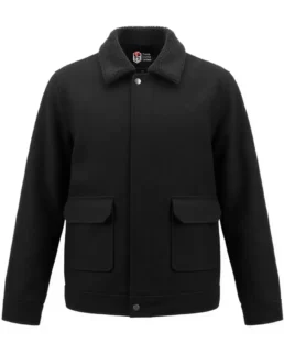 Men’s Signature Black Wool Blend Felt Jacket - Trendy Leather Jackets