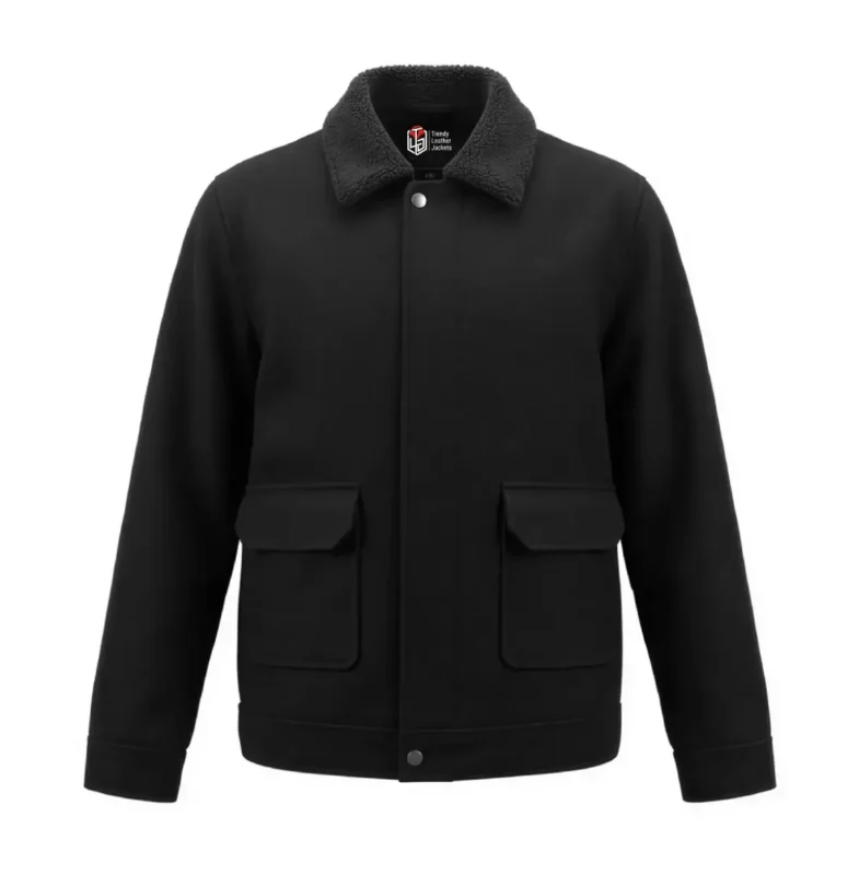 Men’s Signature Black Wool Blend Felt Jacket - Trendy Leather Jackets