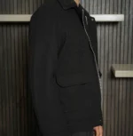 Men’s Signature Black Wool Blend Felt Jacket Back - Trendy Leather Jackets