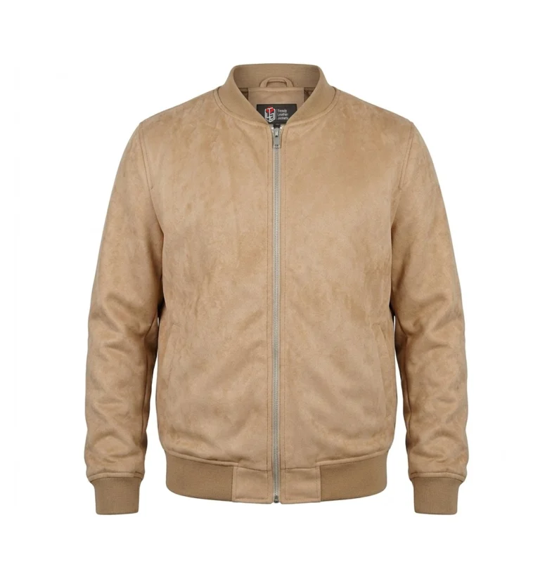 Men’s Signature Camel Faux Suede Jacket - Trendy Leather Jackets