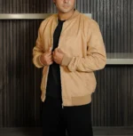 Men’s Signature Camel Faux Suede Jacket Side - Trendy Leather Jackets