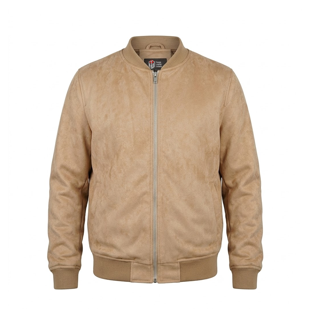 Men’s Signature Camel Faux Suede Jacket - Trendy Leather Jackets