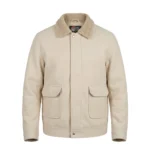 Men’s Signature Cream Wool Blend Felt Jacket - Trendy Leather Jackets