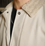 Men’s Signature Cream Wool Blend Felt Jacket Collar - Trendy Leather Jackets