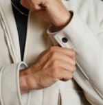 Men’s Signature Cream Wool Blend Felt Jacket Cuffs - Trendy Leather Jackets