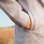 Men’s Signature Light Grey Wool Blend Felt Jacket Pocket - Trendy Leather Jackets