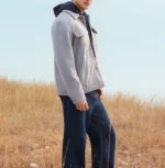 Men’s Signature Light Grey Wool Blend Felt Jacket Side - Trendy Leather Jackets