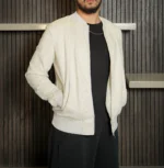 Men's Signature Off White Wool Blend Felt Jacket Side - Trendy Leather Jackets