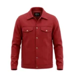 Men’s Signature Red Wool Blend Felt Jacket - Trendy Leather Jackets