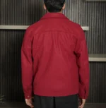 Men’s Signature Red Wool Blend Felt Jacket Back - Trendy Leather Jackets