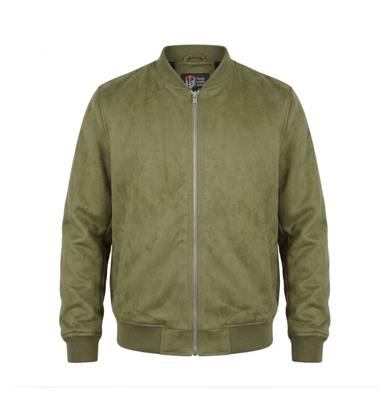 Men’s Signature Sage Green Faux Suede Jacket - Trendy Leather Jackets