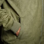 Men’s Signature Sage Green Faux Suede Jacket Pocket - Trendy Leather Jackets