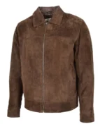 Men's Suede Brown Jacket Side - Trendy Leather Jackets