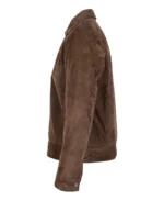 Men's Suede Brown Jacket Side View - Trendy Leather Jackets