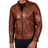 Men's Brown Biker Vegan Leather Jacket - Trendy Leather Jackets