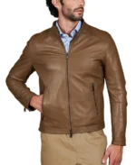 Men's Taupe Brown Leather Jacket - Trendy Leather Jackets
