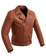 Men's Thunder Brown Leather Jacket Front - Trendy Leather Jackets