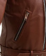 Men's Thunder Brown Leather Jacket Pocket - Trendy Leather Jackets