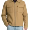 Men's Trucker Camel Brown Wool Bomber Jacket - Trendy Leather Jackets