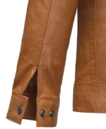 Brown Men's Leather Jacket Cuffs - Trendy Leather Jackets