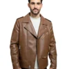 Men's Brown Faux Leather Jacket - Trendy Leather Jackets