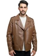 Men's Brown Faux Leather Jacket - Trendy Leather Jackets