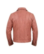 Men’s Vintage Brown Leather Biker Jacket Back - Trendy Leather Jackets