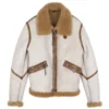 Men's White Aviator Bomber Jacket - Trendy Leather Jackets