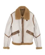 Men's White Aviator Bomber Jacket - Trendy Leather Jackets