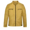 Men's Yellow Padded Leather Jacket - Trendy Leather Jackets