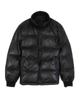 Nappa Black Puffer Leather Jacket - Trendy Leather Jackets