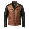 Men's Helston Motorcycle Leather Jacket Front