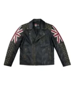 Uk Flag Biker Leather Jacket