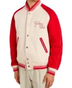 Men's Golden Club Worn Varsity Jacket - Trendy Leather Jackets