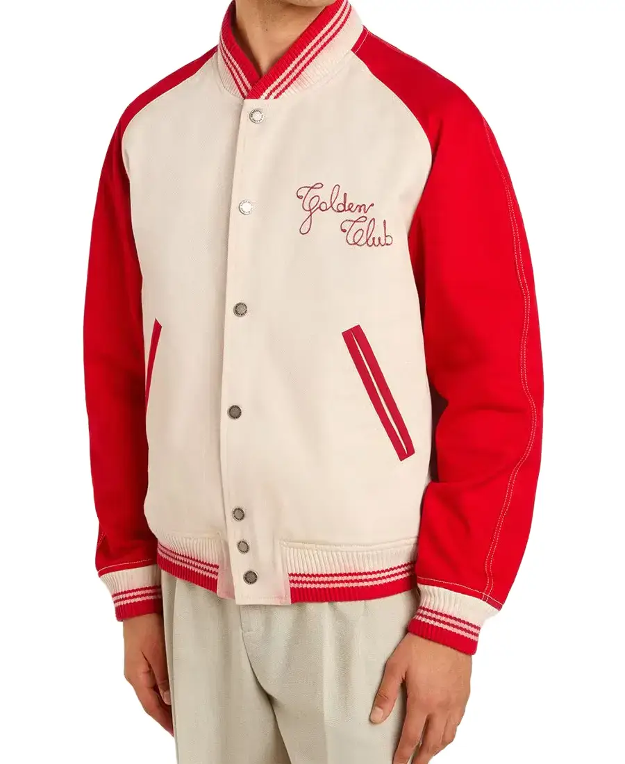 Men'S Golden Club Worn Varsity Jacket Men'S Golden Club Worn Varsity Jacket - Trendy Leather Jackets