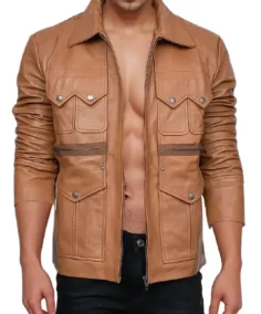 Men’s Versatile Tan Brown Leather Jacket - Trendy Leather Jackets